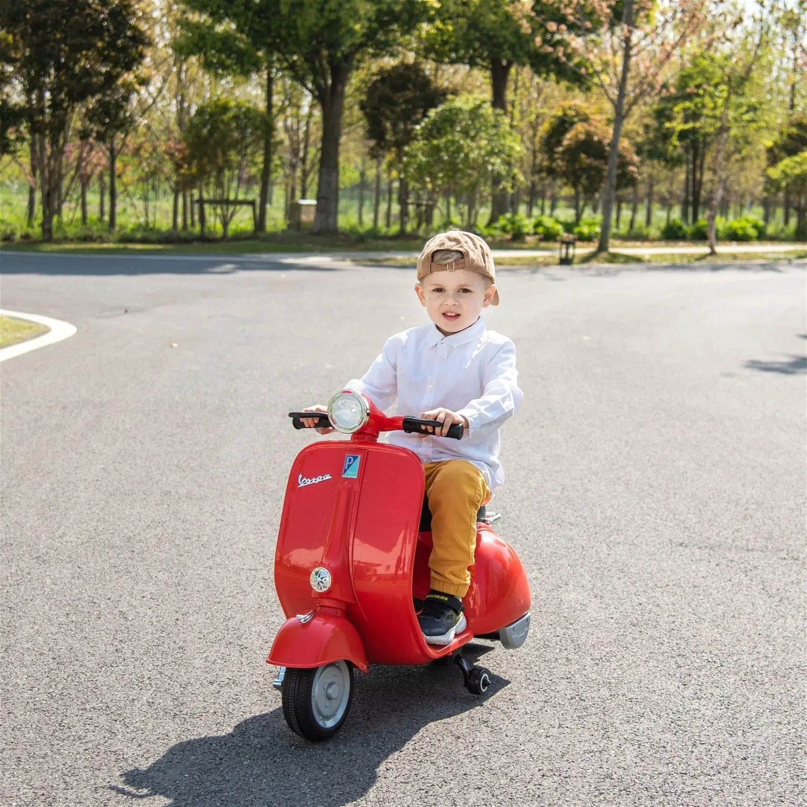 12V Kid's Vespa Electric Ride-On Scooter  DTI Direct Canada