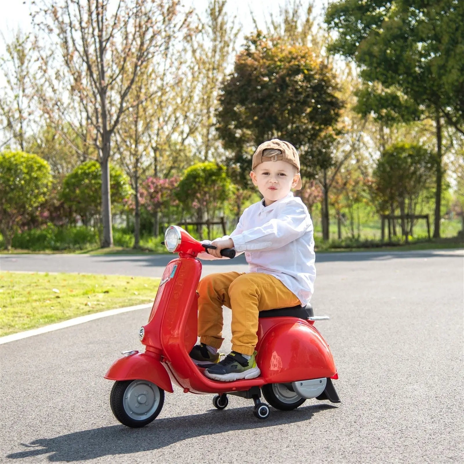 12V Kid's Vespa Electric Ride-On Scooter DTI Direct Canada