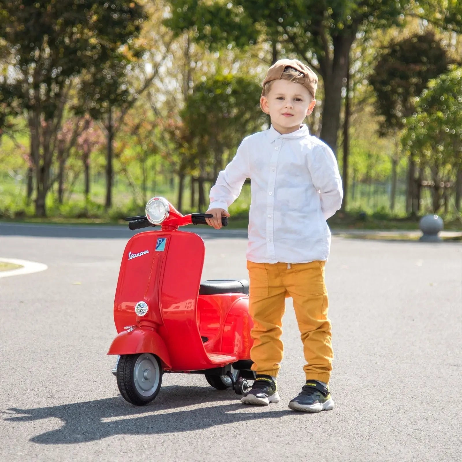 12V Kid's Vespa Electric Ride-On Scooter DTI Direct Canada