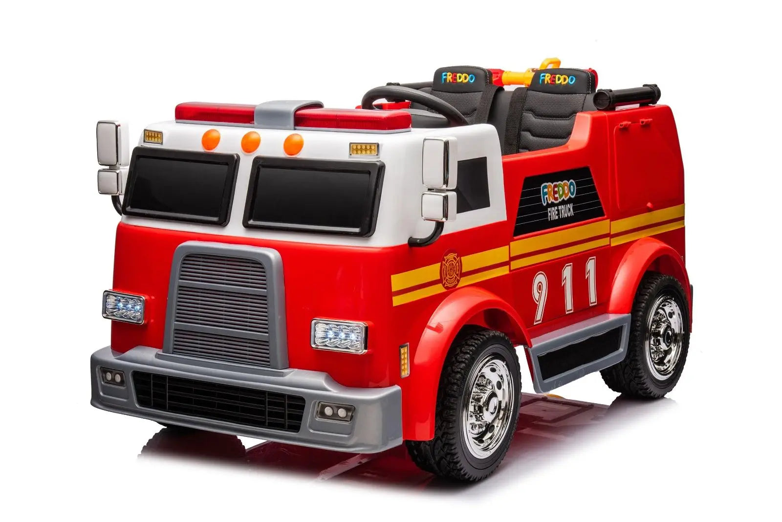 24V Freddo Fire Truck 2-Seater Ride on DTI Direct Canada