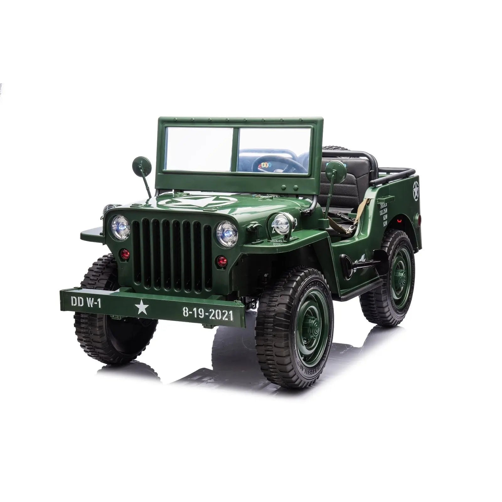 24V Military Willy Jeep 3 Seater Electric Ride on  DTI Direct Canada