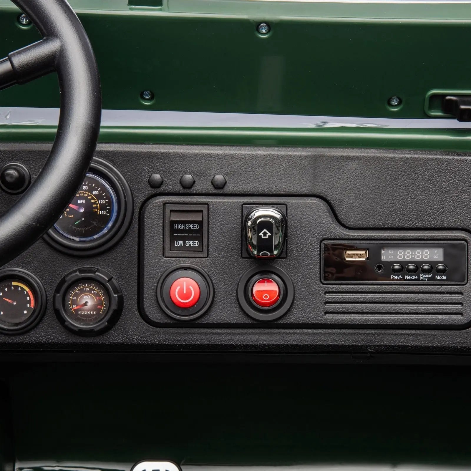 24V Military Willy Jeep 3 Seater Electric Ride on DTI Direct Canada