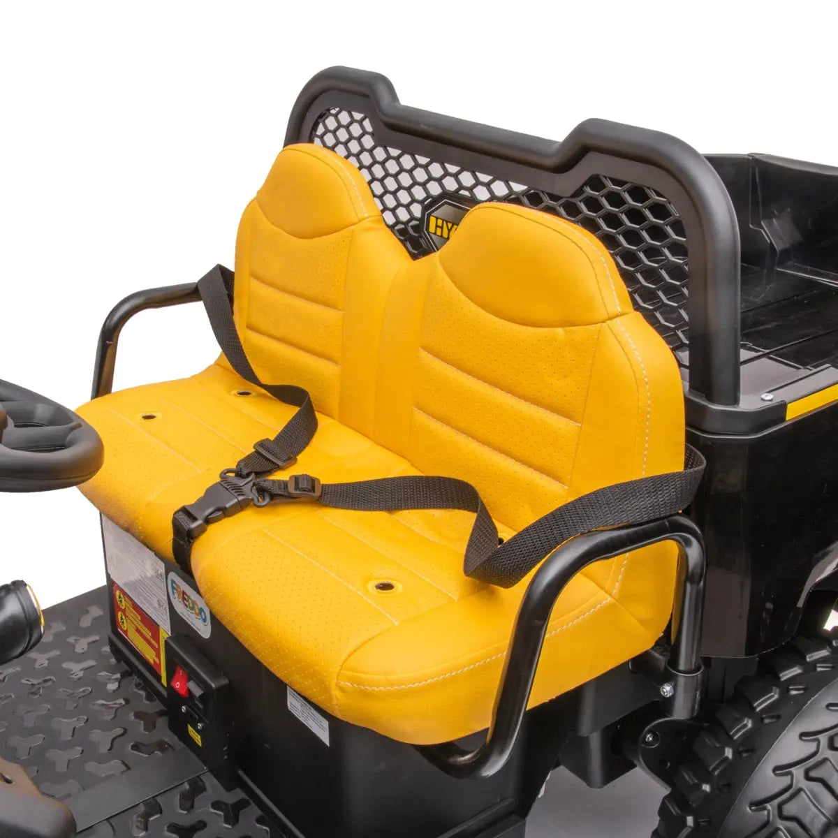 24V 6 Wheeler Freddo Tractor Trailer 2 Seater Ride-on with Dump Cart and Parental Remote DTI Direct Canada