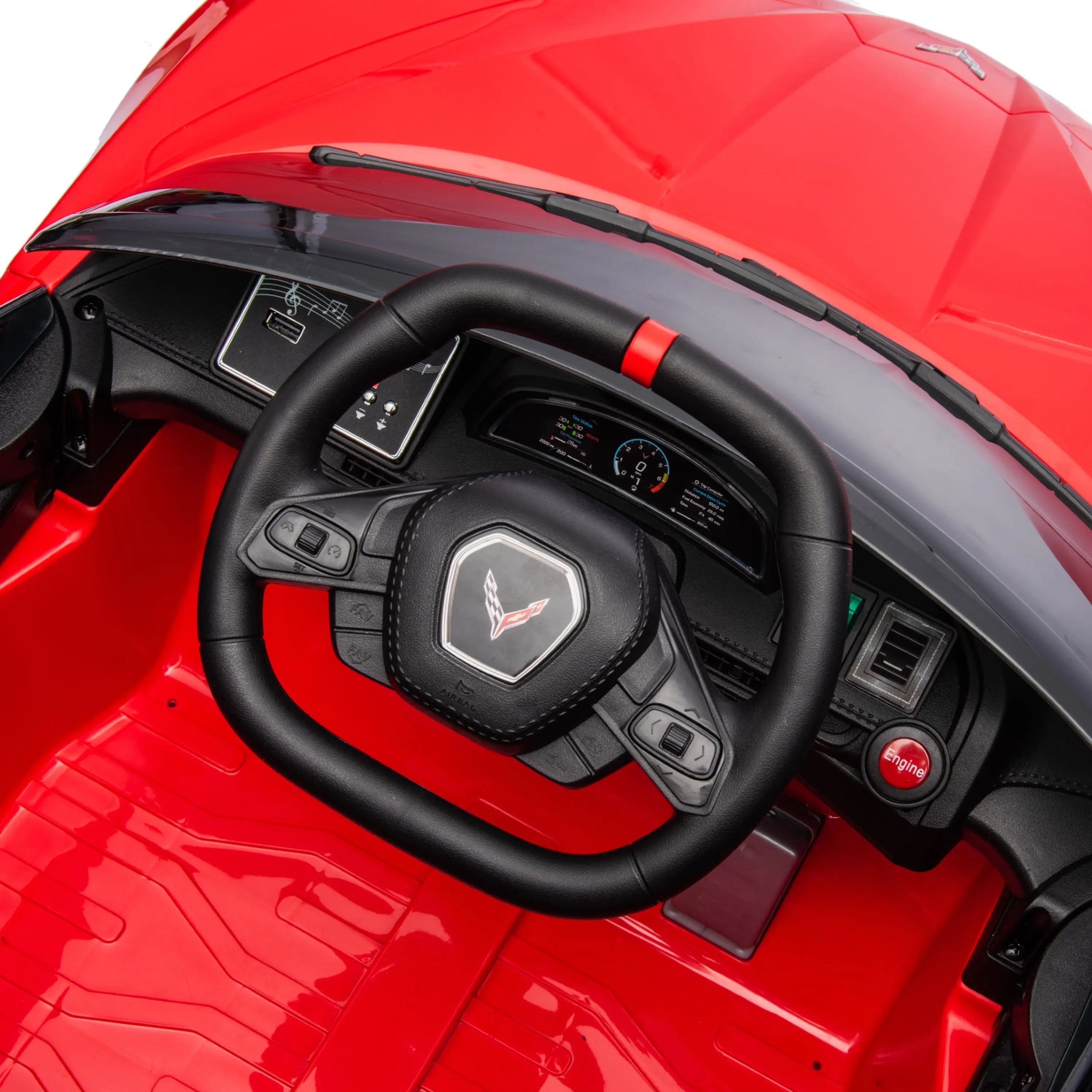 12V Chevrolet Corvette C8 1-Seater Kids Ride-On Car DTI Direct Canada