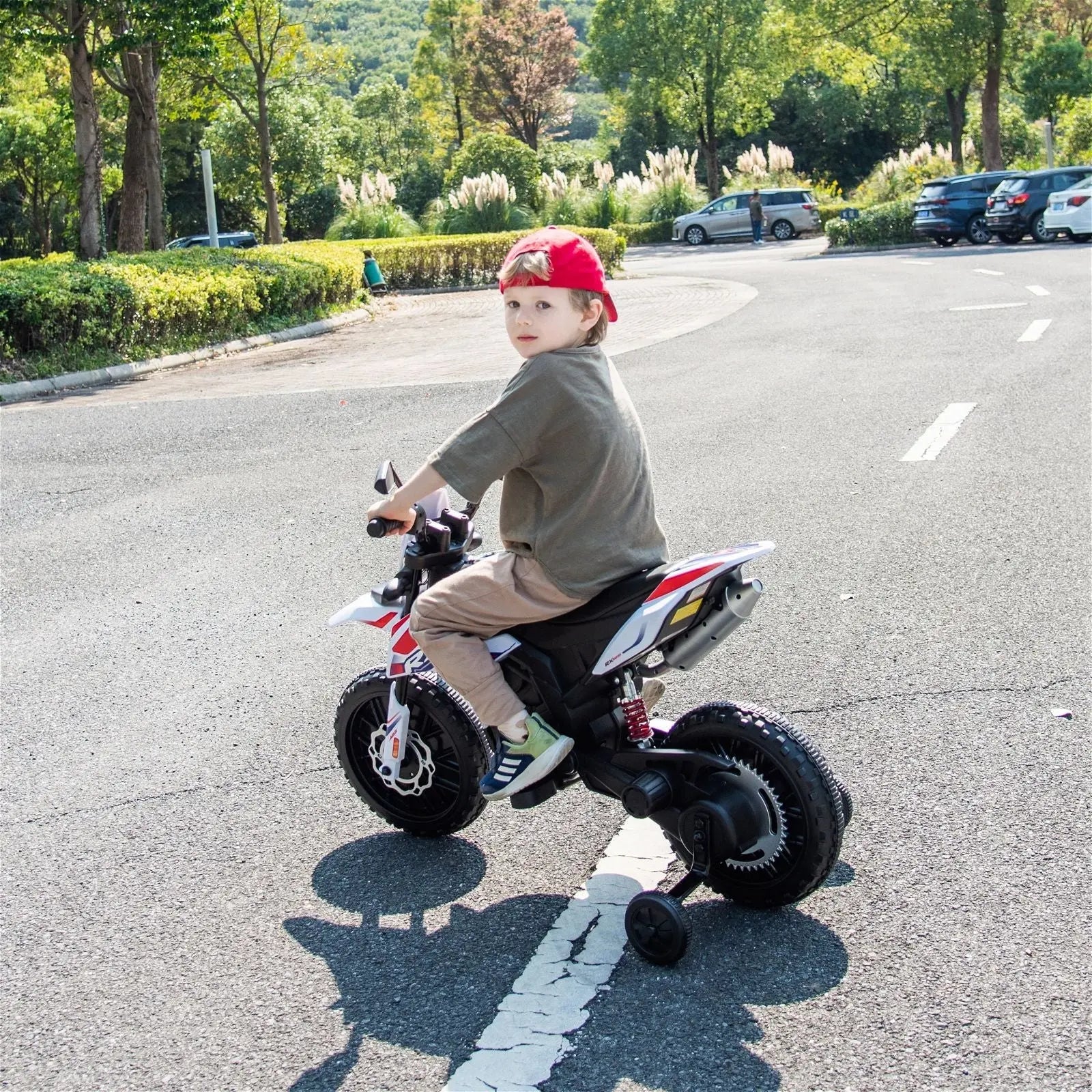12V Aprilia Motorcycle 1 Seater Ride On for Kids – rear view | Freddo Toys Canada