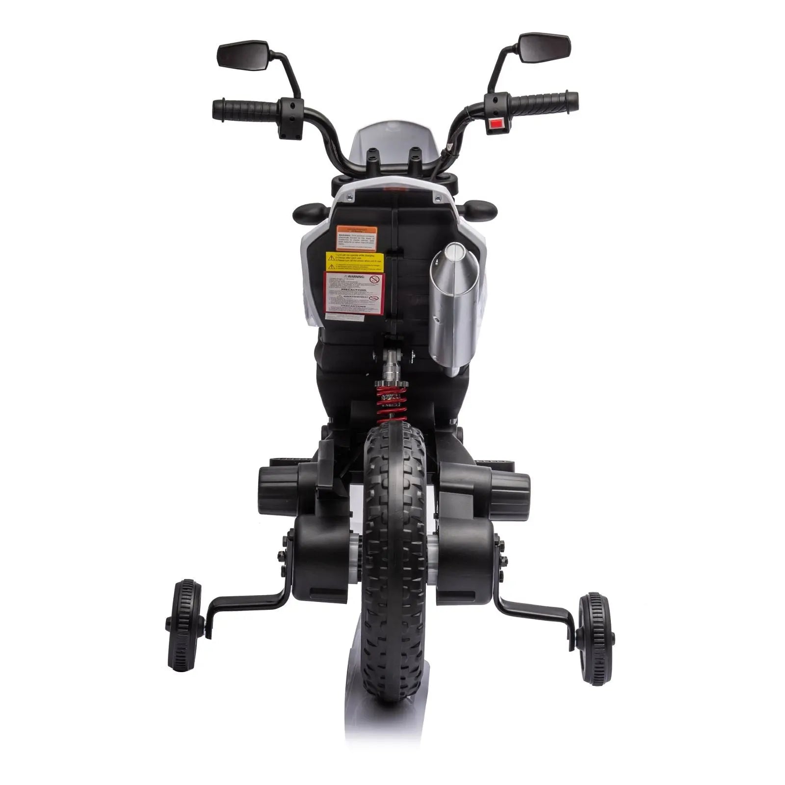 12V Aprilia Motorcycle 1 Seater Ride On for Kids – wheels and tires detail | Freddo Toys Canada