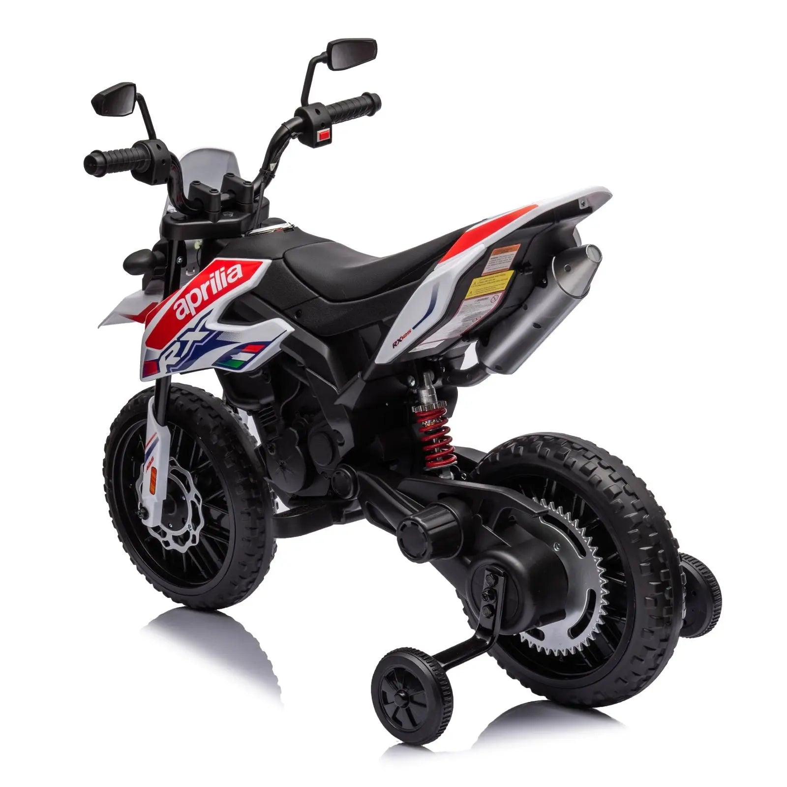 Child riding the 12V Aprilia Motorcycle 1 Seater Ride On for Kids | Freddo Toys Canada