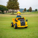 12V CAT Electric Dump Truck 1 Seater Ride-On – front view | Freddo Toys Canada