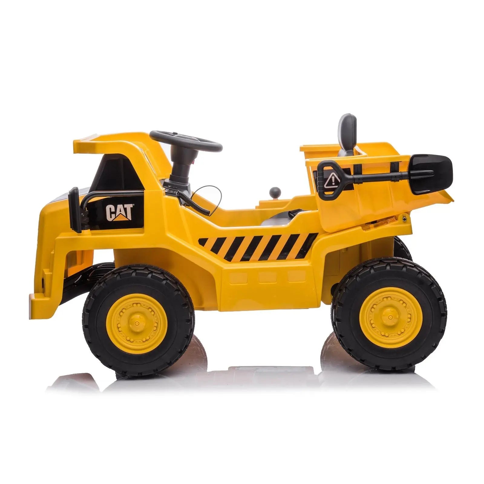 12V CAT Electric Dump Truck 1 Seater Ride-On – side view | Freddo Toys Canada