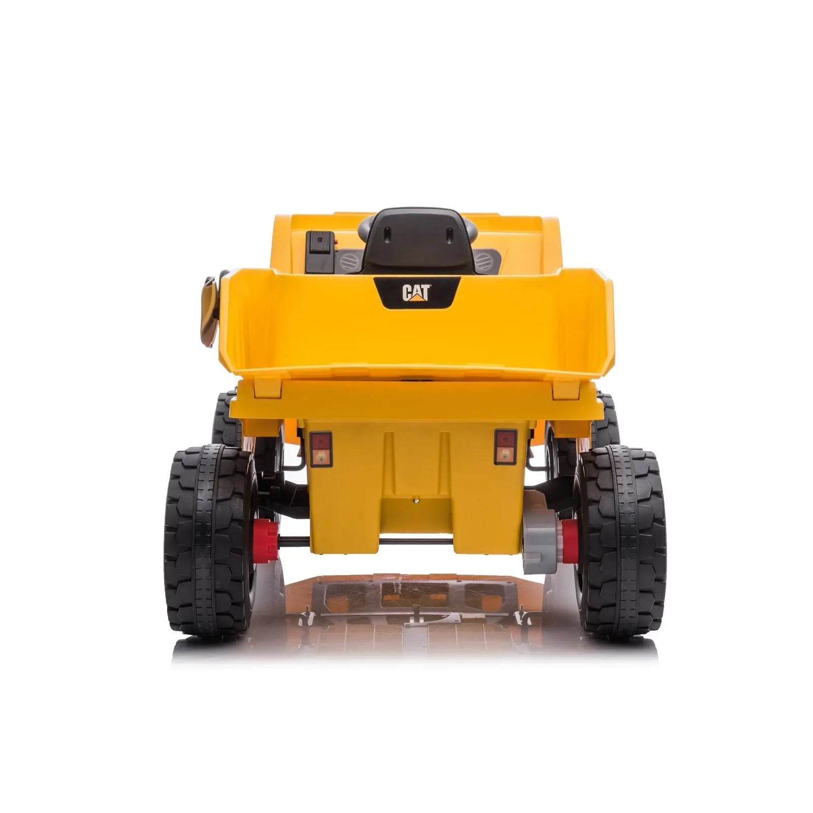 12V CAT Electric Dump Truck 1 Seater Ride-On – dashboard and seat | Freddo Toys Canada