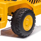 12V CAT Electric Dump Truck 1 Seater Ride-On – LED headlights detail | Freddo Toys Canada
