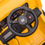 Child riding the 12V CAT Electric Dump Truck 1 Seater Ride-On | Freddo Toys Canada