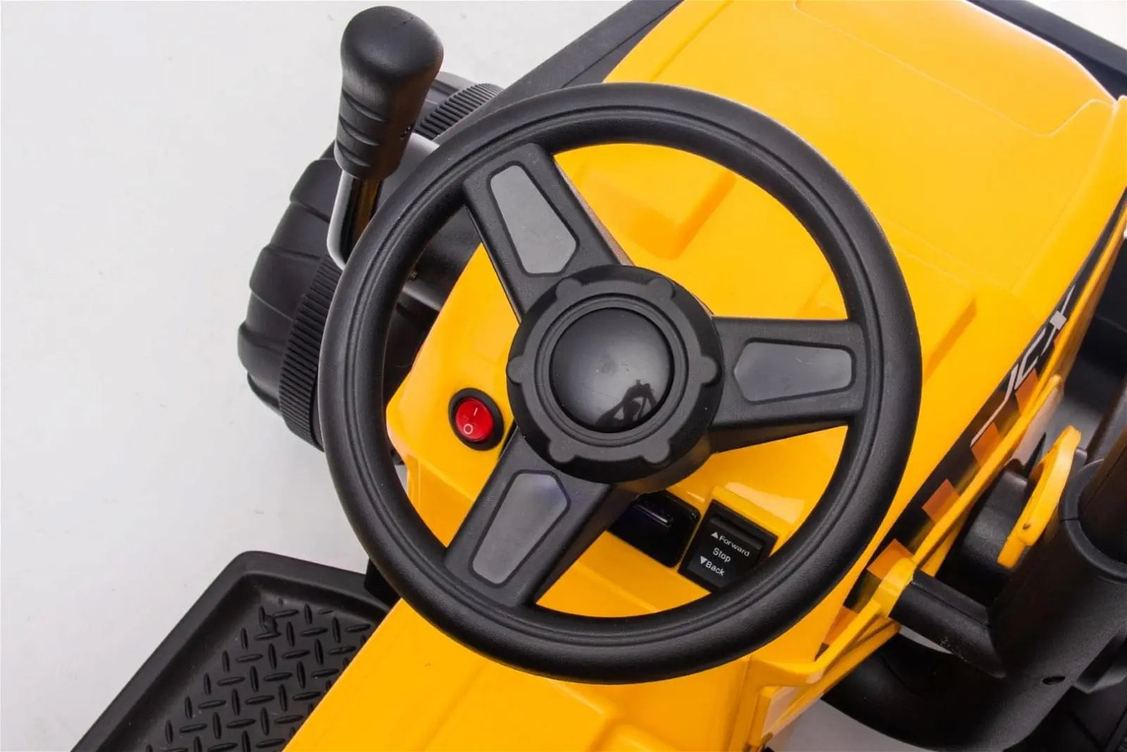 12V Freddo Excavator 1 Seater Ride on for Kids – rear three-quarter view | Freddo Toys Canada