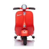12V Kid's Vespa Electric Ride-On Scooter – handlebars and controls | Freddo Toys Canada