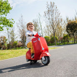 12V Kid's Vespa Electric Ride-On Scooter – seat and frame detail | Freddo Toys Canada