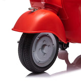 12V Kid's Vespa Electric Ride-On Scooter – three-quarter view | Freddo Toys Canada