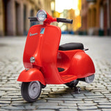 12V Kid's Vespa Electric Ride-On Scooter – full view | Freddo Toys Canada