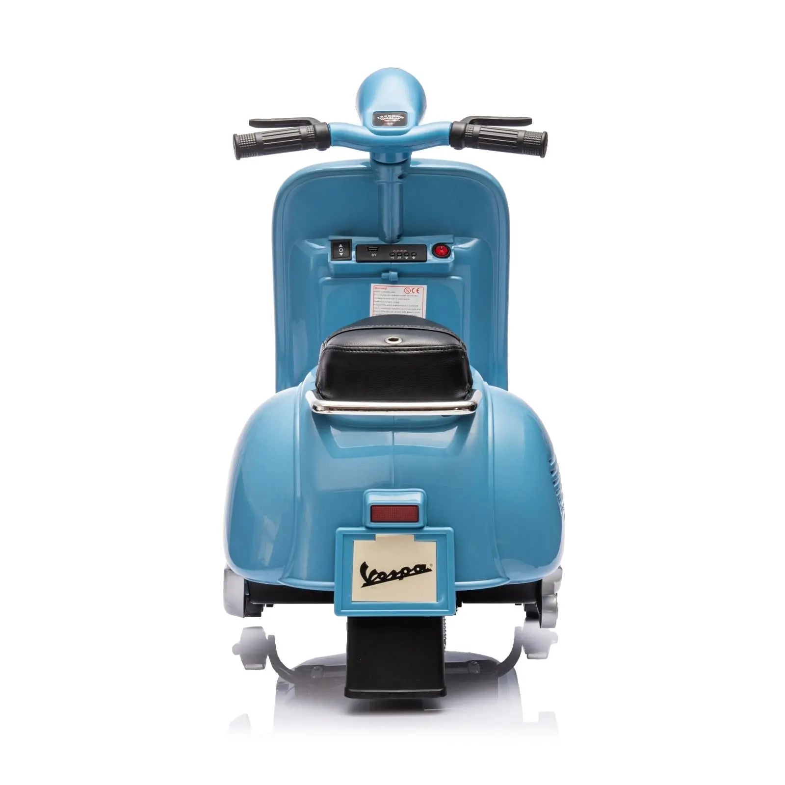 12V Kid's Vespa Electric Ride-On Scooter – wheels and tires detail (2) | Freddo Toys Canada