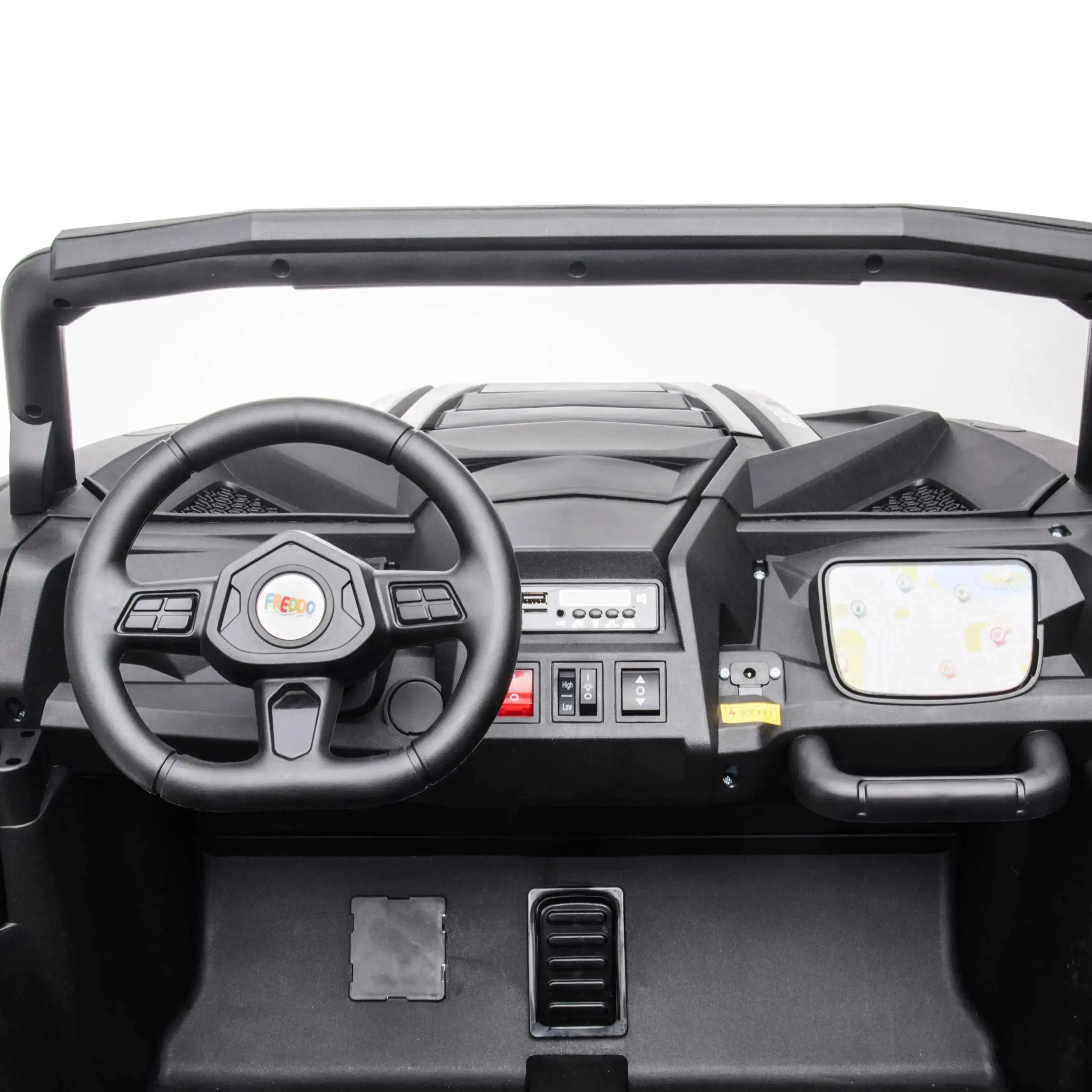 24V 4x4 Freddo Dune Buggy Buccaneer XXL 2 Seater Ride on – steering wheel and controls | Freddo Toys Canada