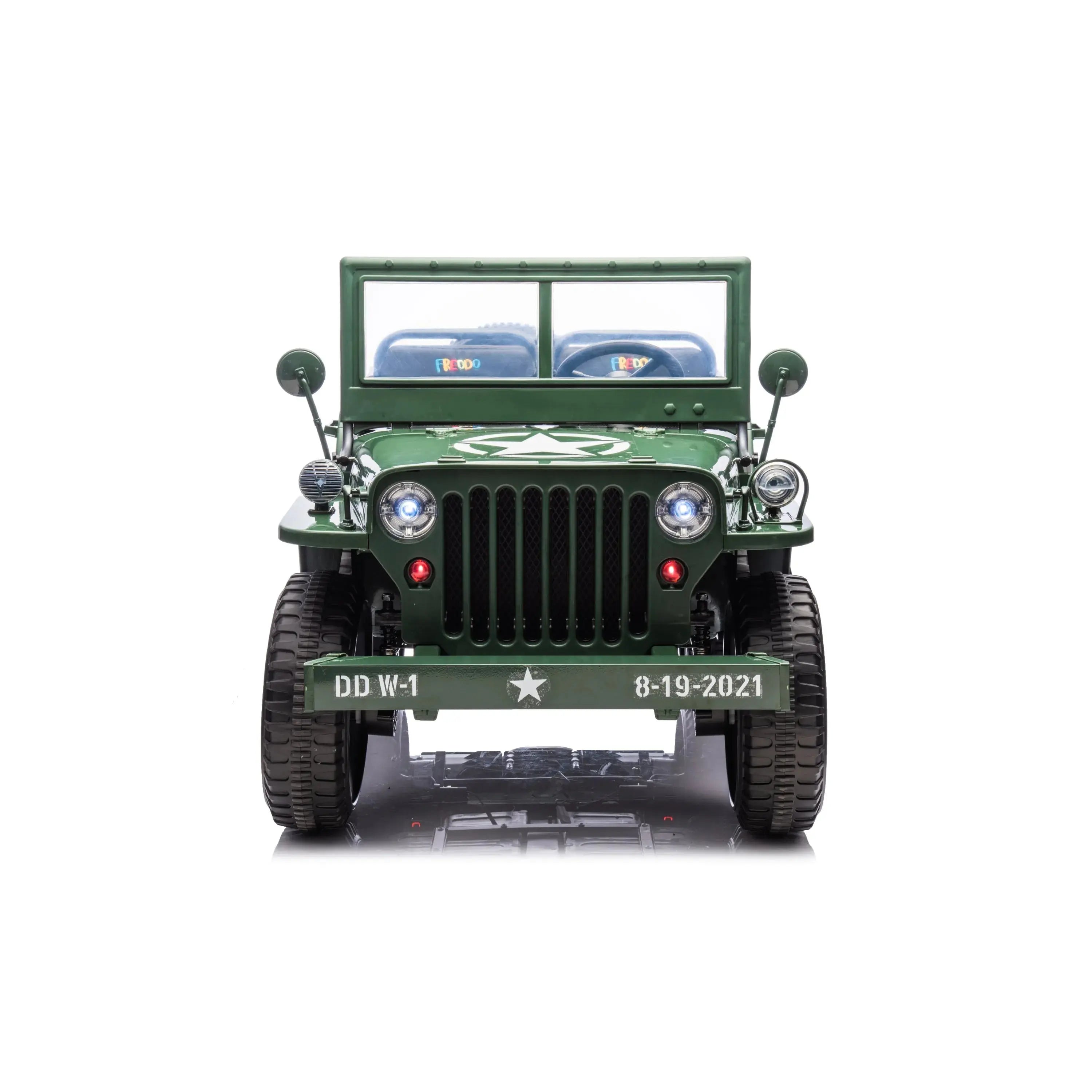 24V Freddo Military Willy Jeep 3 Seater Electric Ride on  Freddo Toys