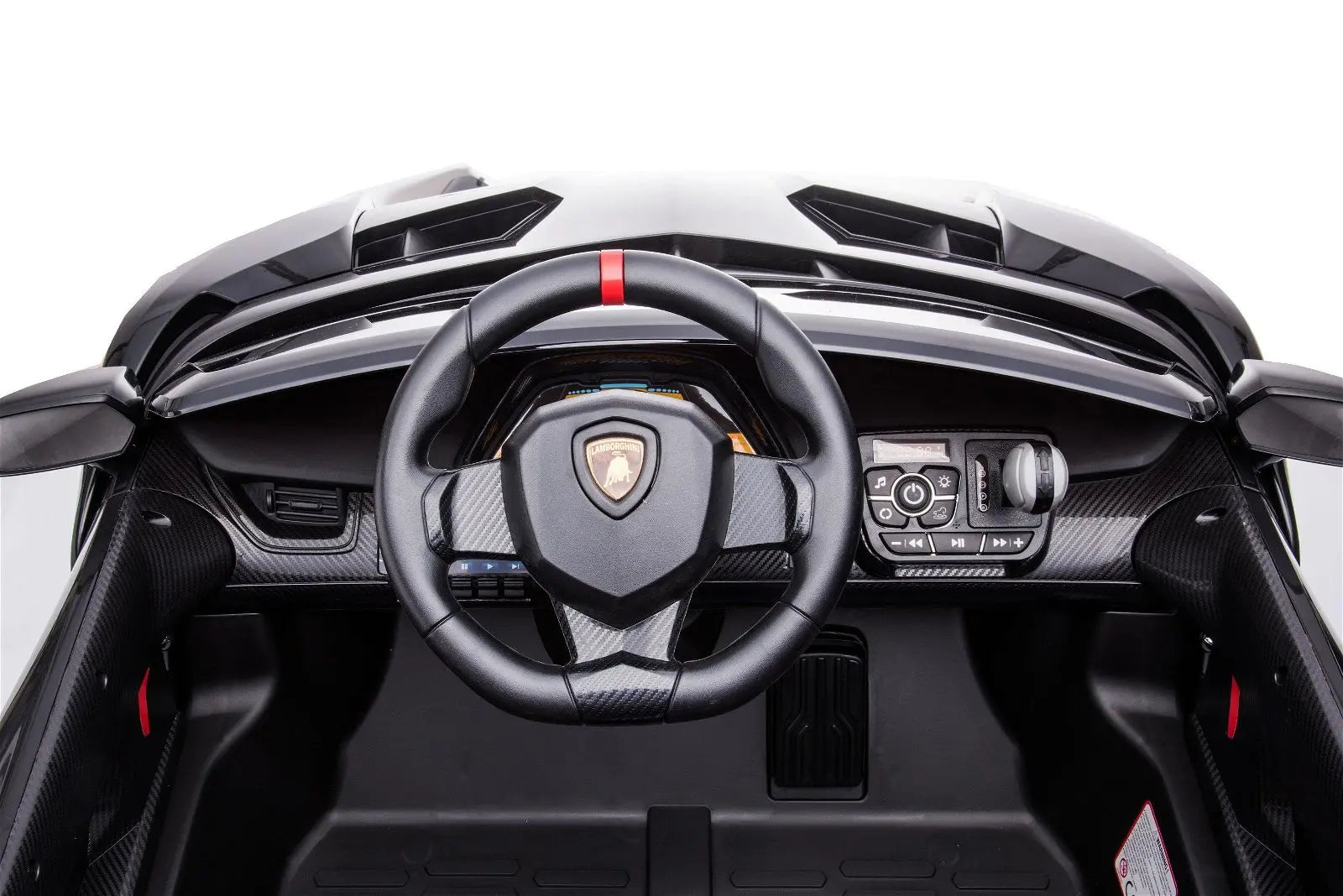 24V 4x4 Lamborghini Veneno 2 Seater Ride on Car – steering wheel and controls | Freddo Toys Canada