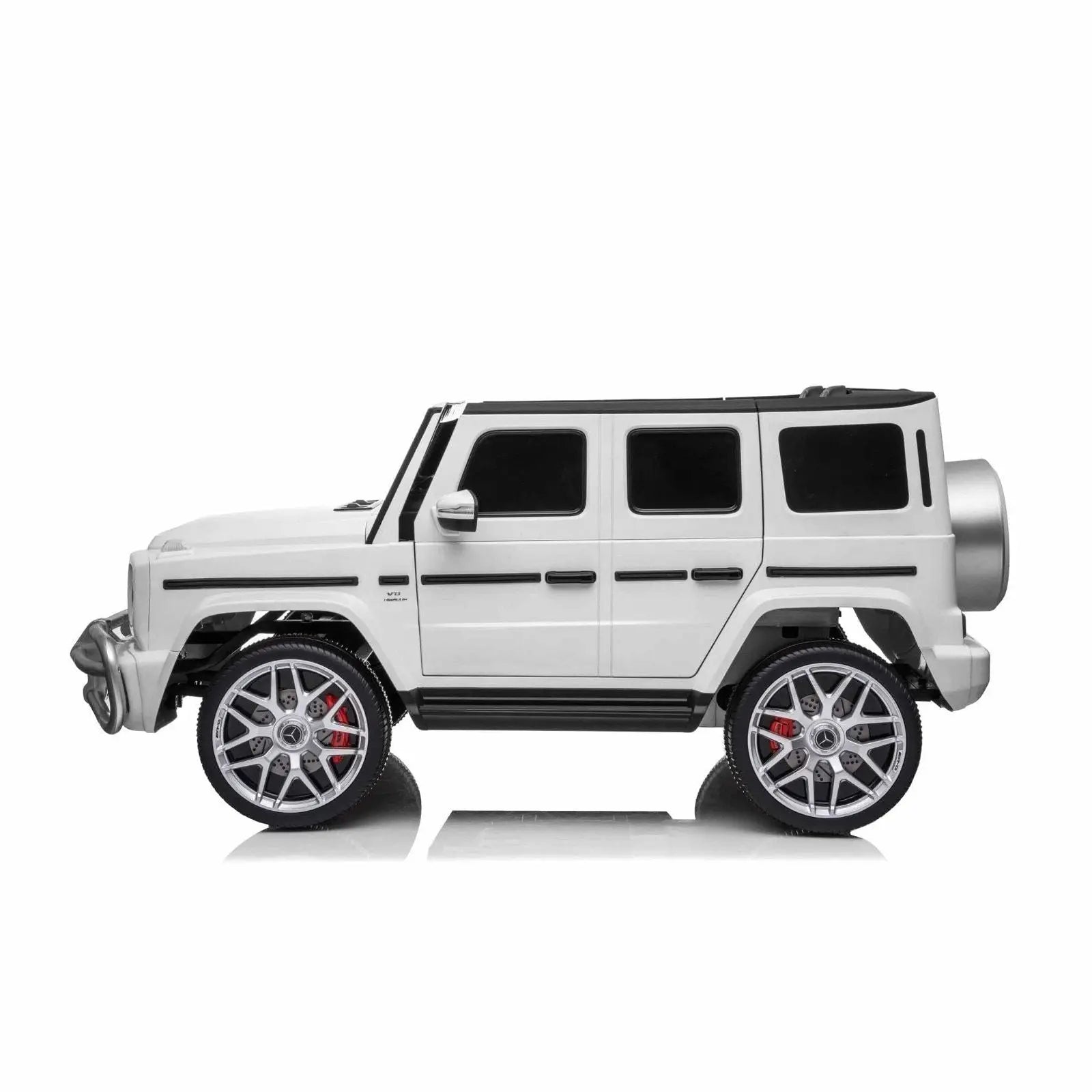 24V 4x4 Mercedes Benz G63 AMG 2 Seater G Wagon Ride on Car – wheels and suspension detail | Freddo Toys Canada