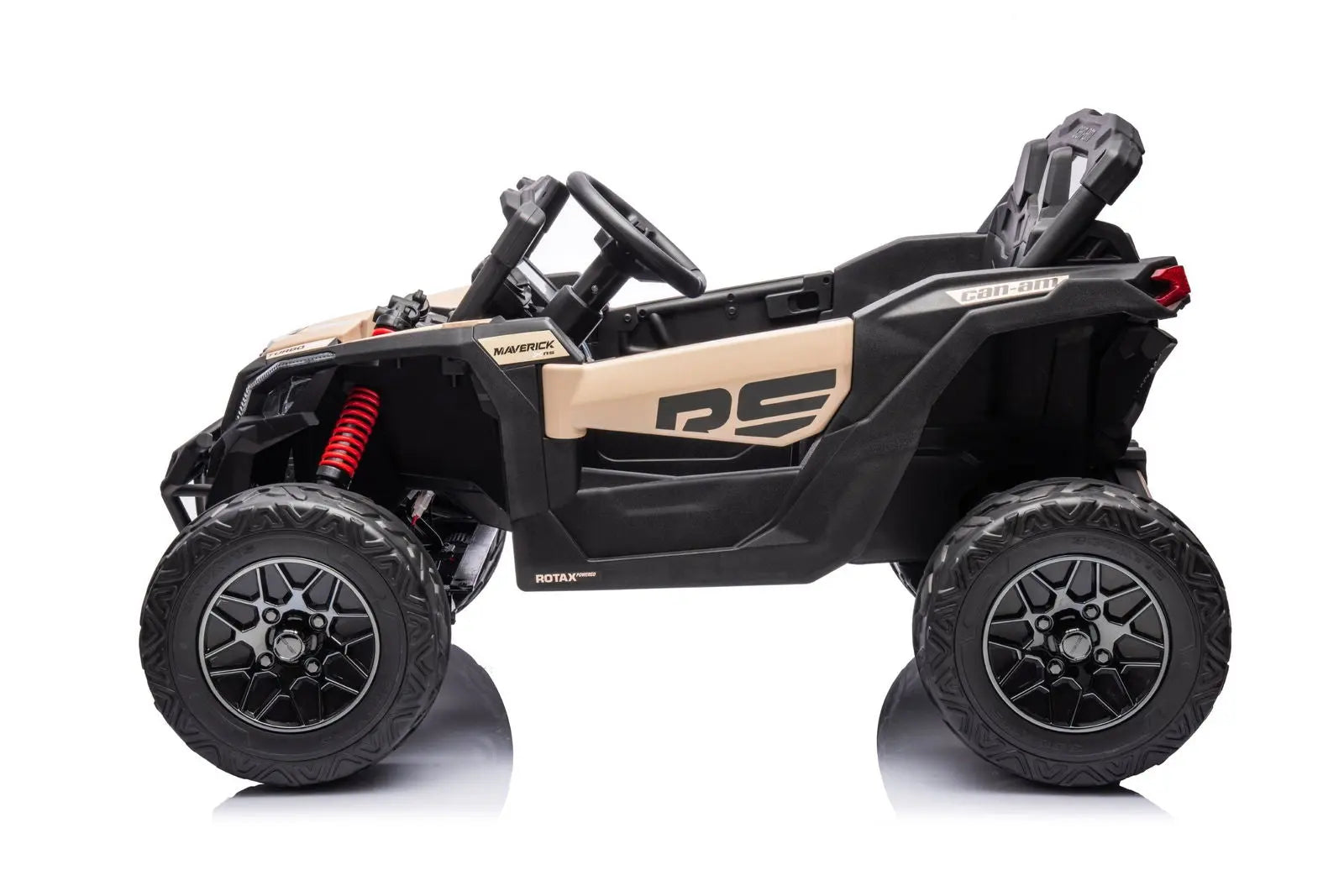 24V Can-Am Maverick 1-Seater UTV - Kids Electric Ride-On – steering wheel and controls | Freddo Toys Canada