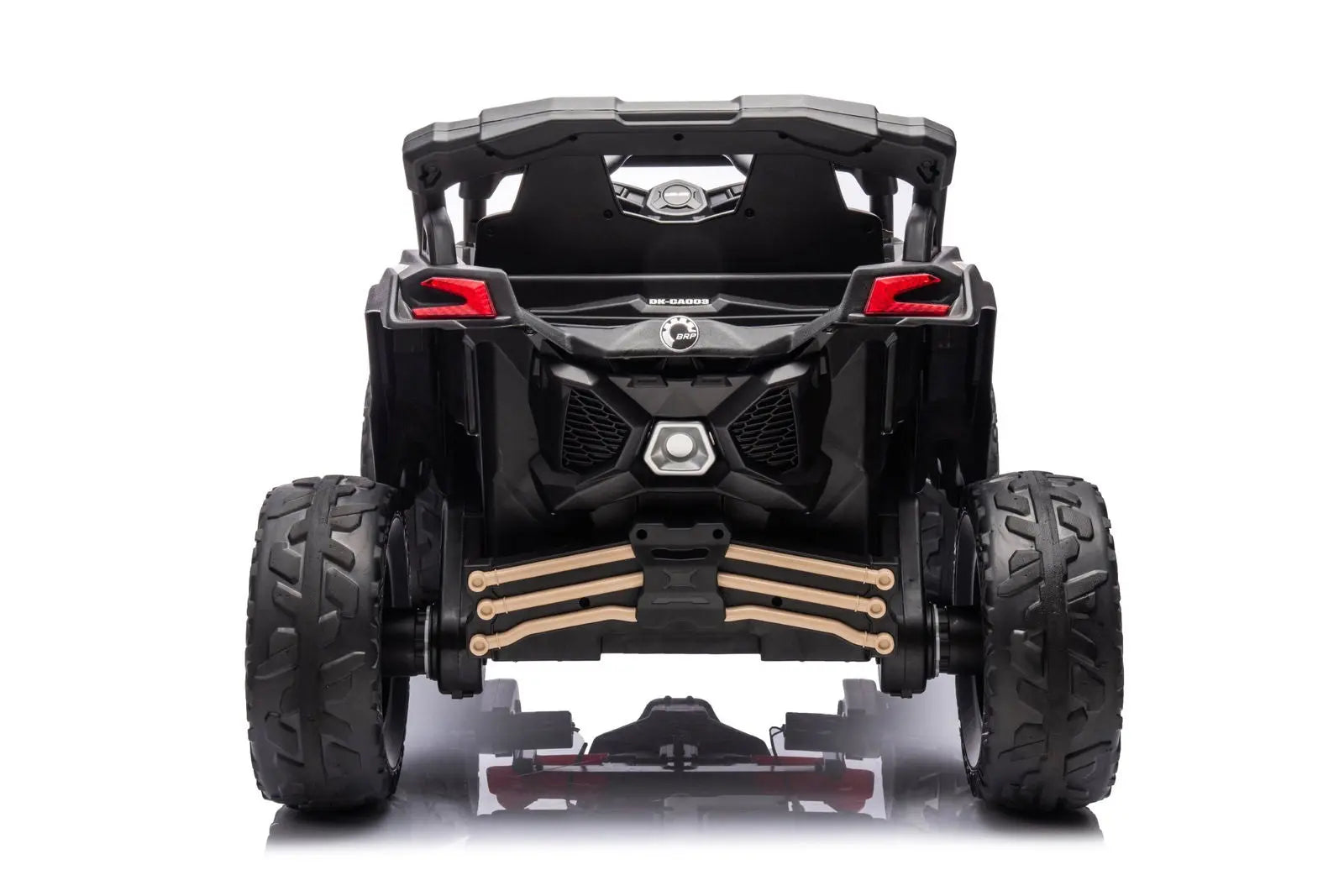 24V Can-Am Maverick 1-Seater UTV - Kids Electric Ride-On – wheels and suspension detail | Freddo Toys Canada