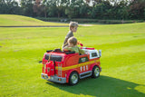24V Freddo Fire Truck 2-Seater Ride on – front three-quarter view | Freddo Toys Canada
