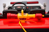 24V Freddo Fire Truck 2-Seater Ride on – rear three-quarter view | Freddo Toys Canada
