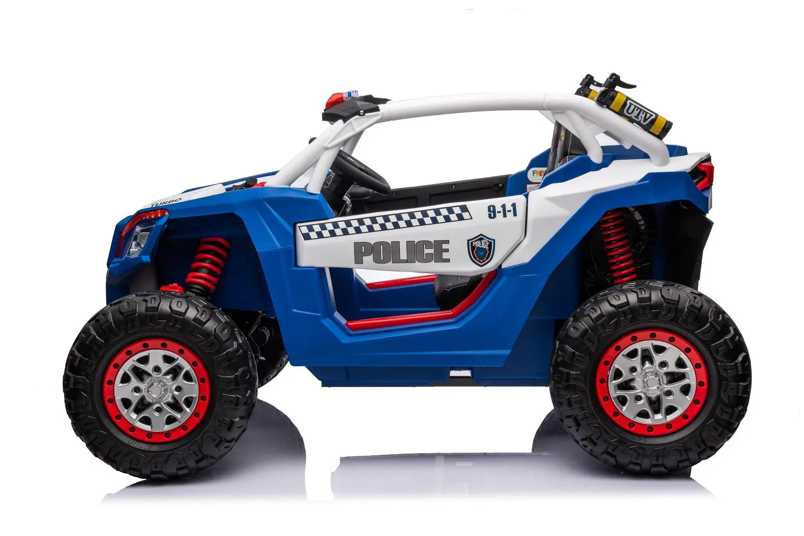 24V 4x4 Freddo Storm Police UTV 2-Seater for Kids with Lights & Sirens for Action-Packed Adventures – front view | Freddo Toys Canada