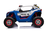 24V 4x4 Freddo Storm Police UTV 2-Seater for Kids with Lights & Sirens for Action-Packed Adventures – front view | Freddo Toys Canada