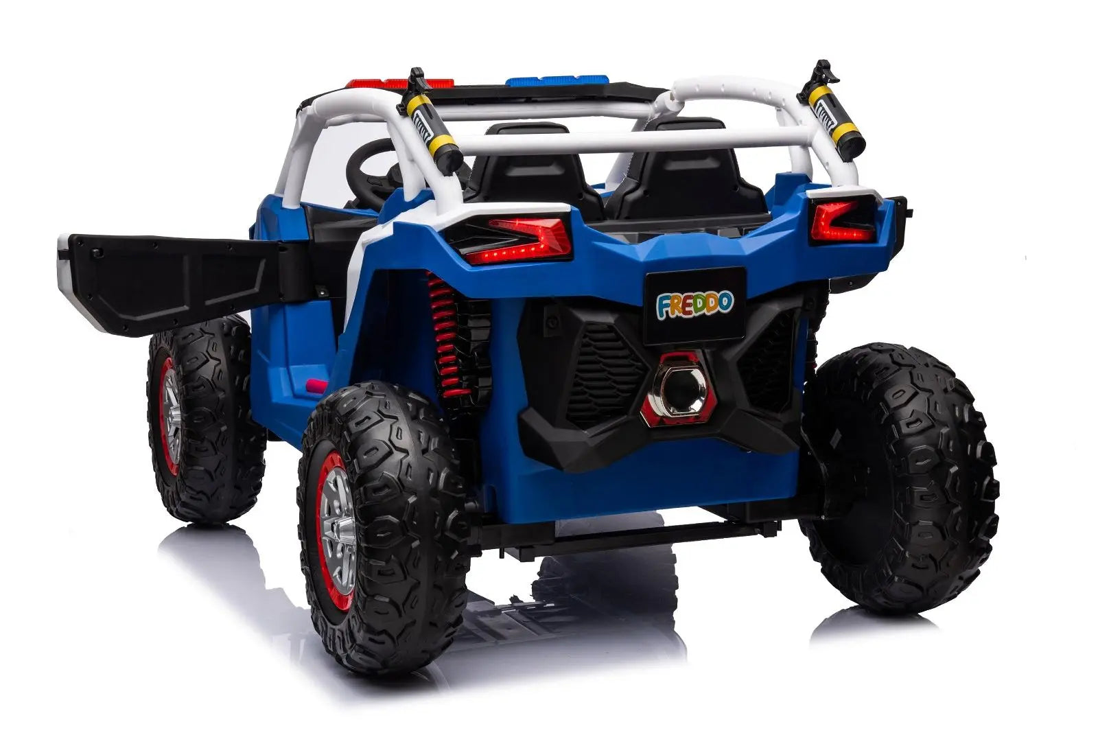 24V 4x4 Freddo Storm Police UTV 2-Seater for Kids with Lights & Sirens for Action-Packed Adventures – rear view | Freddo Toys Canada