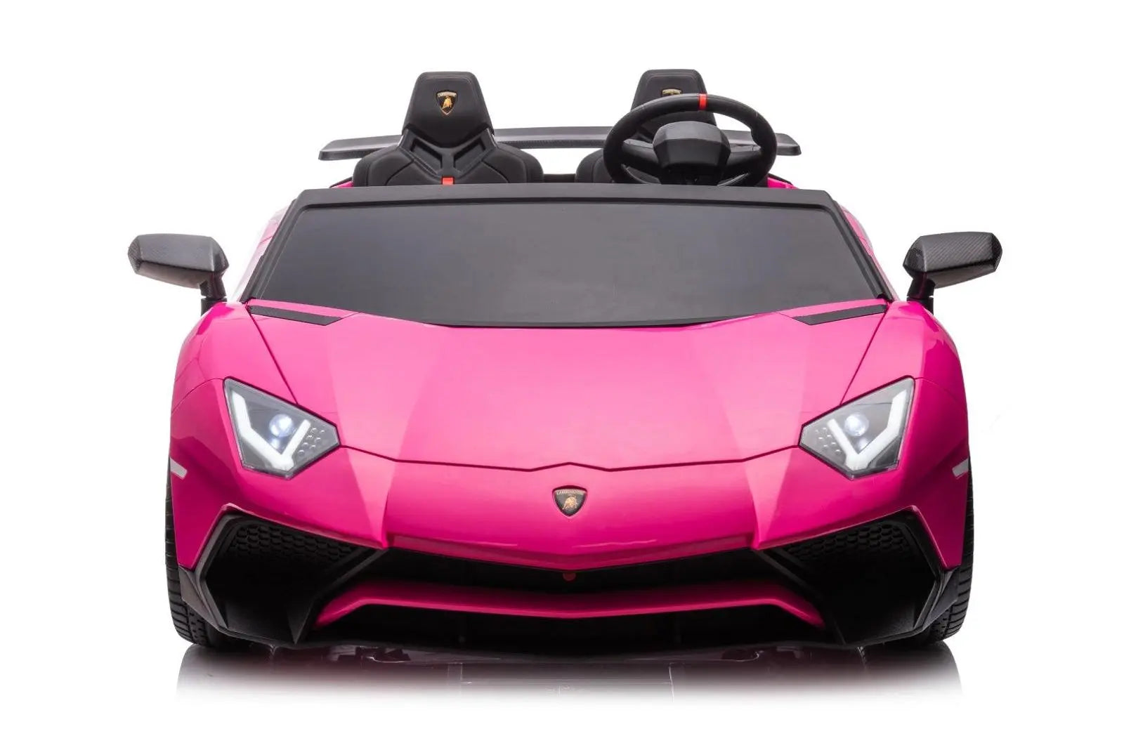 24V Lamborghini Aventador 2 Seater Ride On Car for Kids: Advanced Brushless Motor & Differential for High-Octane Fun – steering wheel and controls | Freddo Toys Canada
