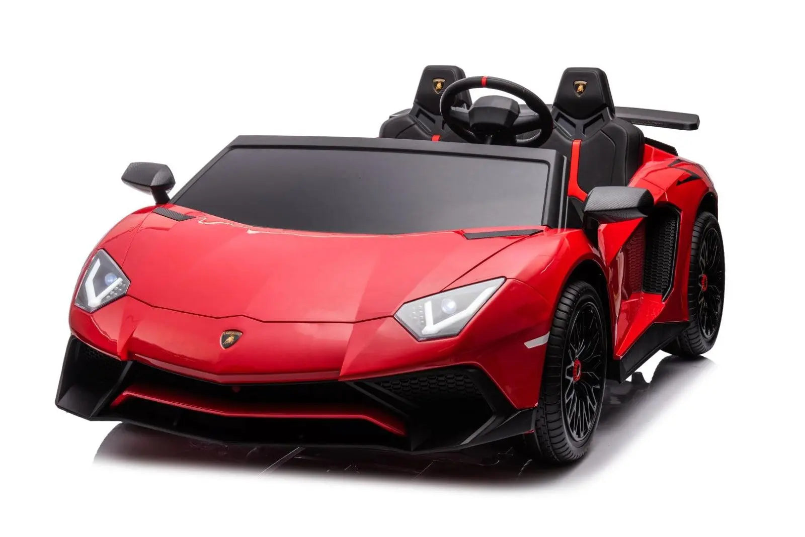 24V Lamborghini Aventador 2 Seater Ride On Car for Kids: Advanced Brushless Motor & Differential for High-Octane Fun – front three-quarter view (2) | Freddo Toys Canada