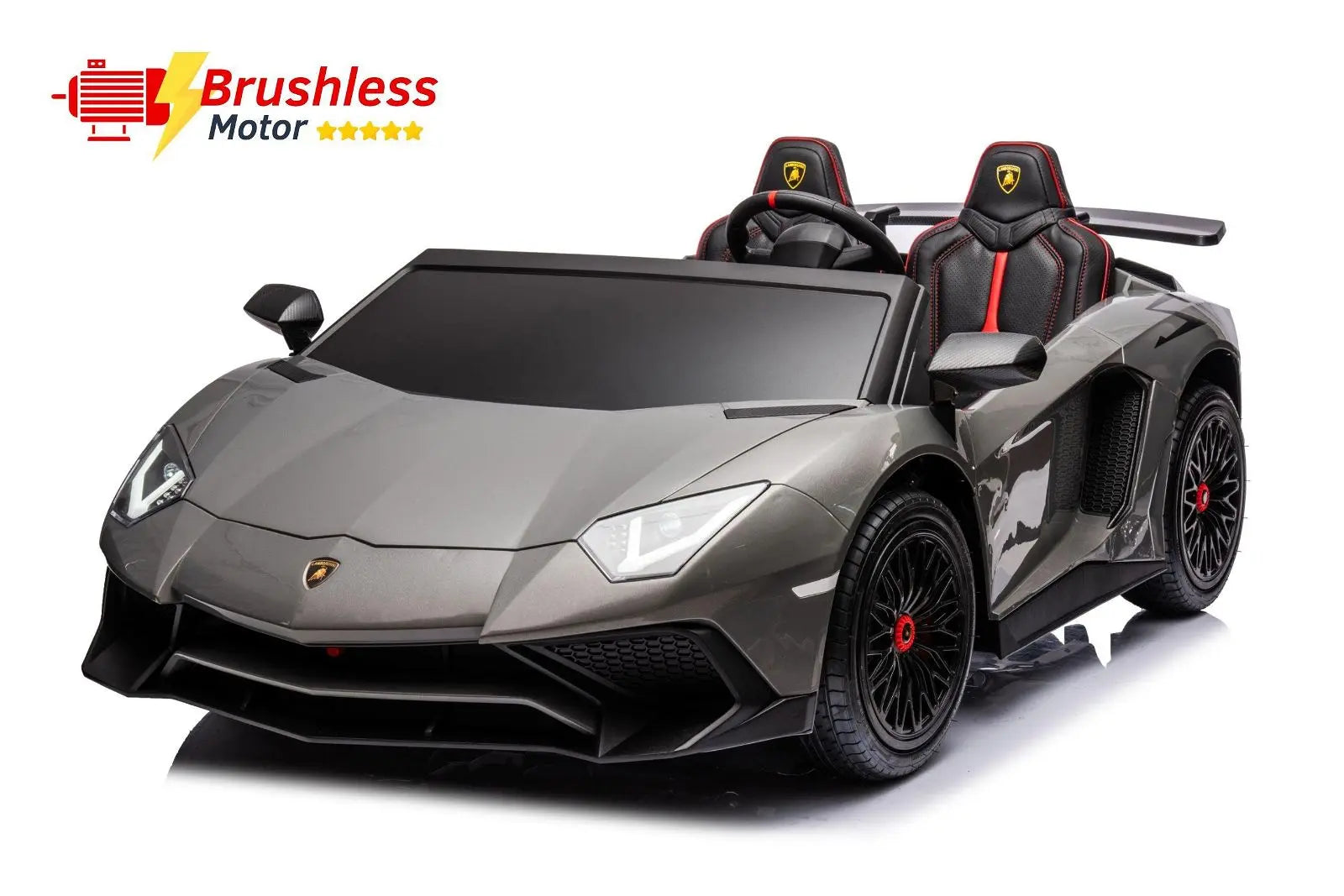 24V Lamborghini Aventador 2 Seater Ride On Car for Kids: Advanced Brushless Motor & Differential for High-Octane Fun – dashboard and seat (2) | Freddo Toys Canada