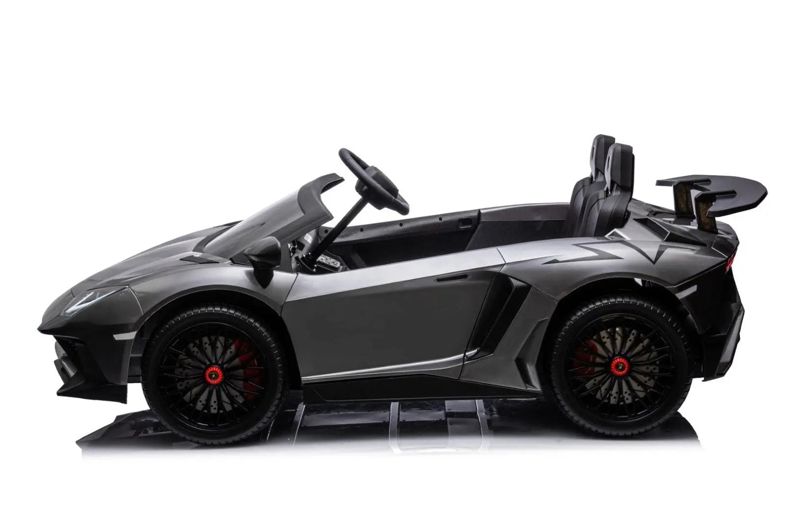 24V Lamborghini Aventador 2 Seater Ride On Car for Kids: Advanced Brushless Motor & Differential for High-Octane Fun – LED headlights detail (2) | Freddo Toys Canada