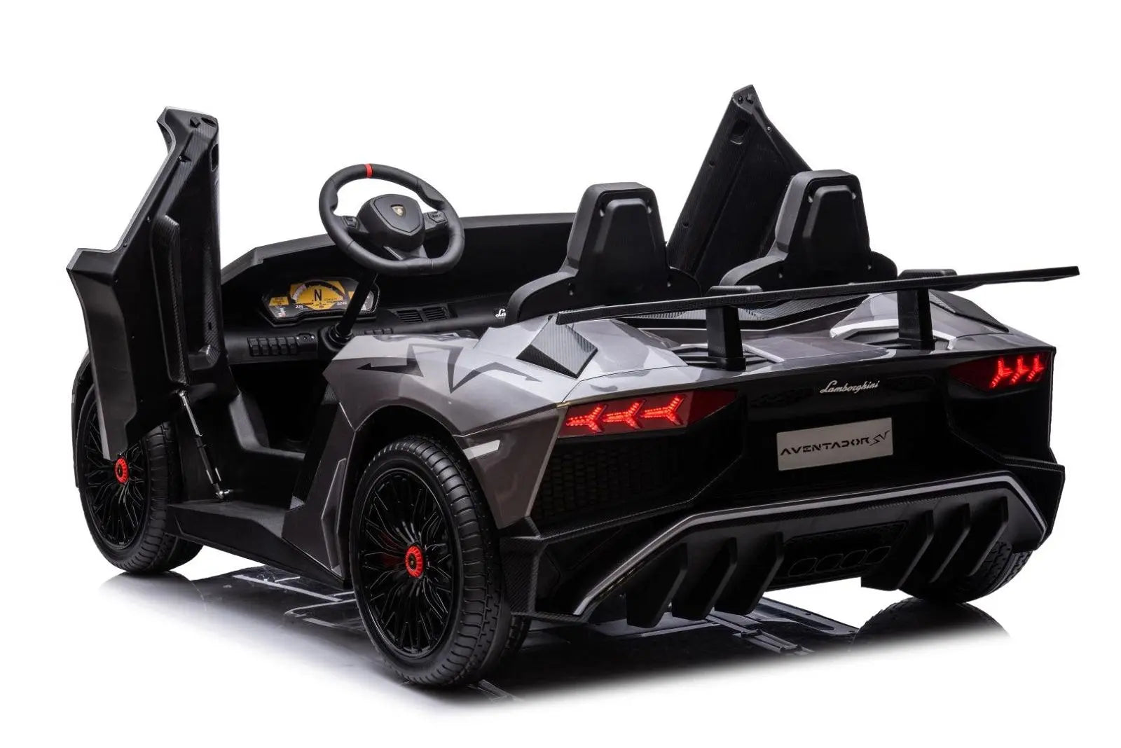 Child riding the 24V Lamborghini Aventador 2 Seater Ride On Car for Kids: Advanced Brushless Motor & Differential for High-Octane Fun (2) | Freddo Toys Canada