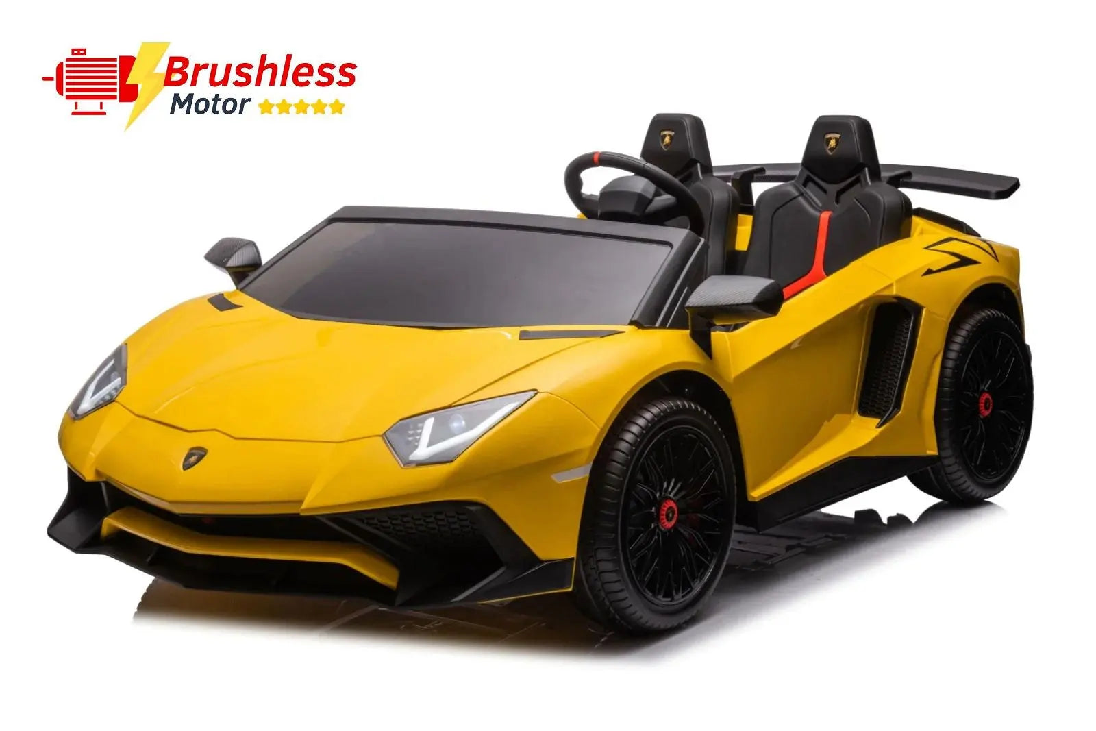 24V Lamborghini Aventador 2 Seater Ride On Car for Kids: Advanced Brushless Motor & Differential for High-Octane Fun | Freddo Toys Canada