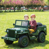 24V Military Willy Truck 3 Seater Electric Ride on – front view | Freddo Toys Canada