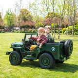 24V Military Willy Truck 3 Seater Electric Ride on – rear view | Freddo Toys Canada