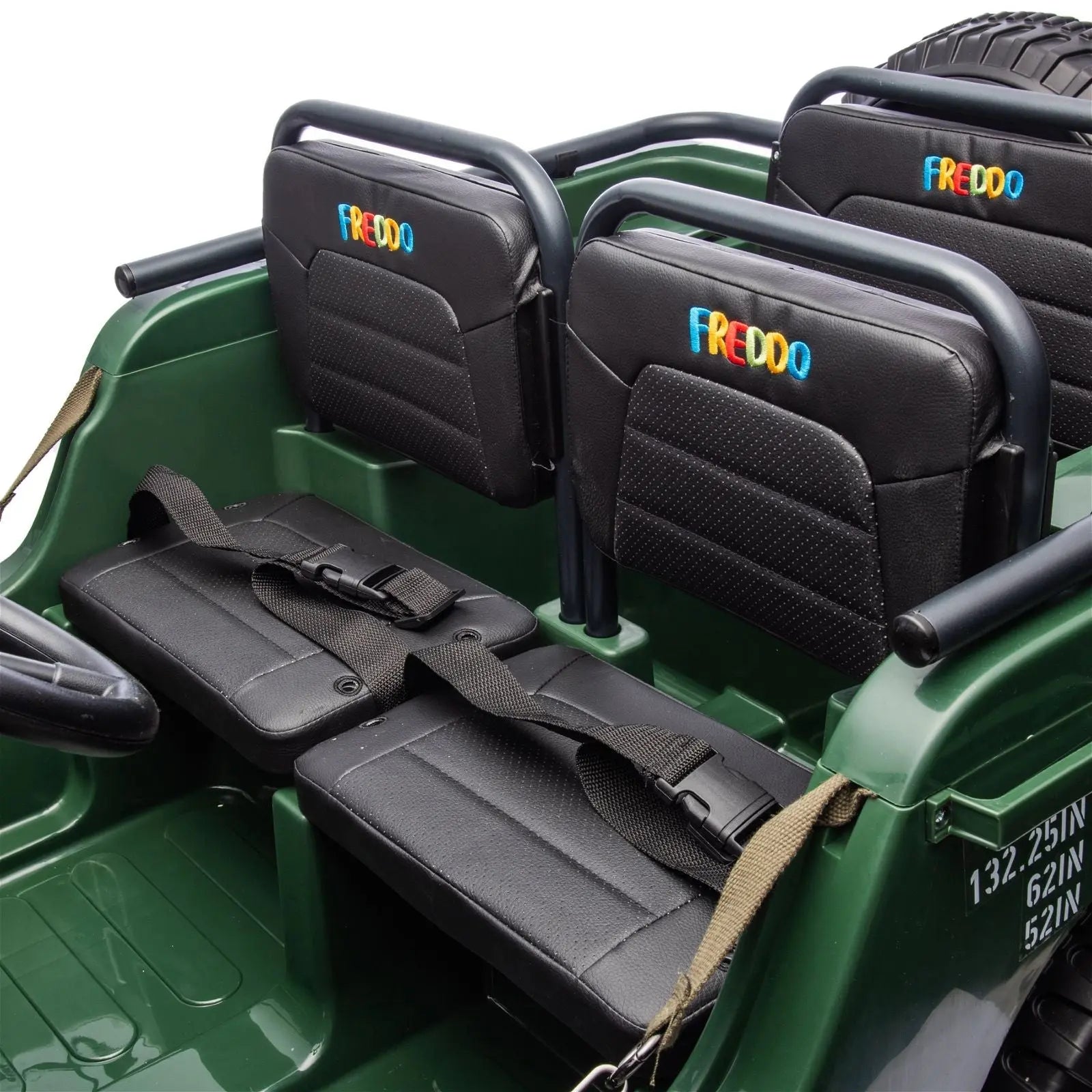 24V Military Willy Truck 3 Seater Electric Ride on – open doors | Freddo Toys Canada