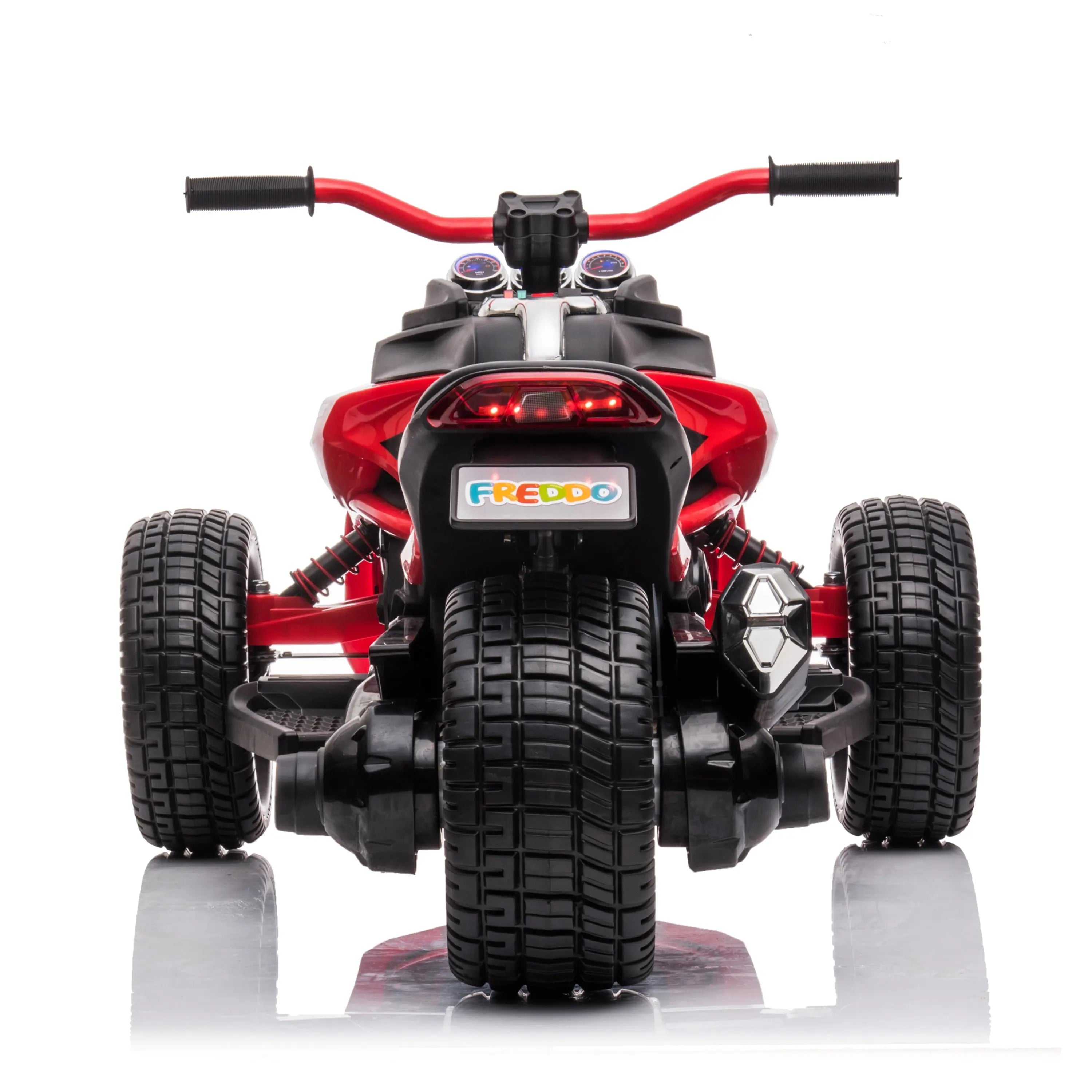 24V Freddo Spider 2 Seater Ride-On 3 Wheel Motorcycle – seat and frame detail | Freddo Toys Canada