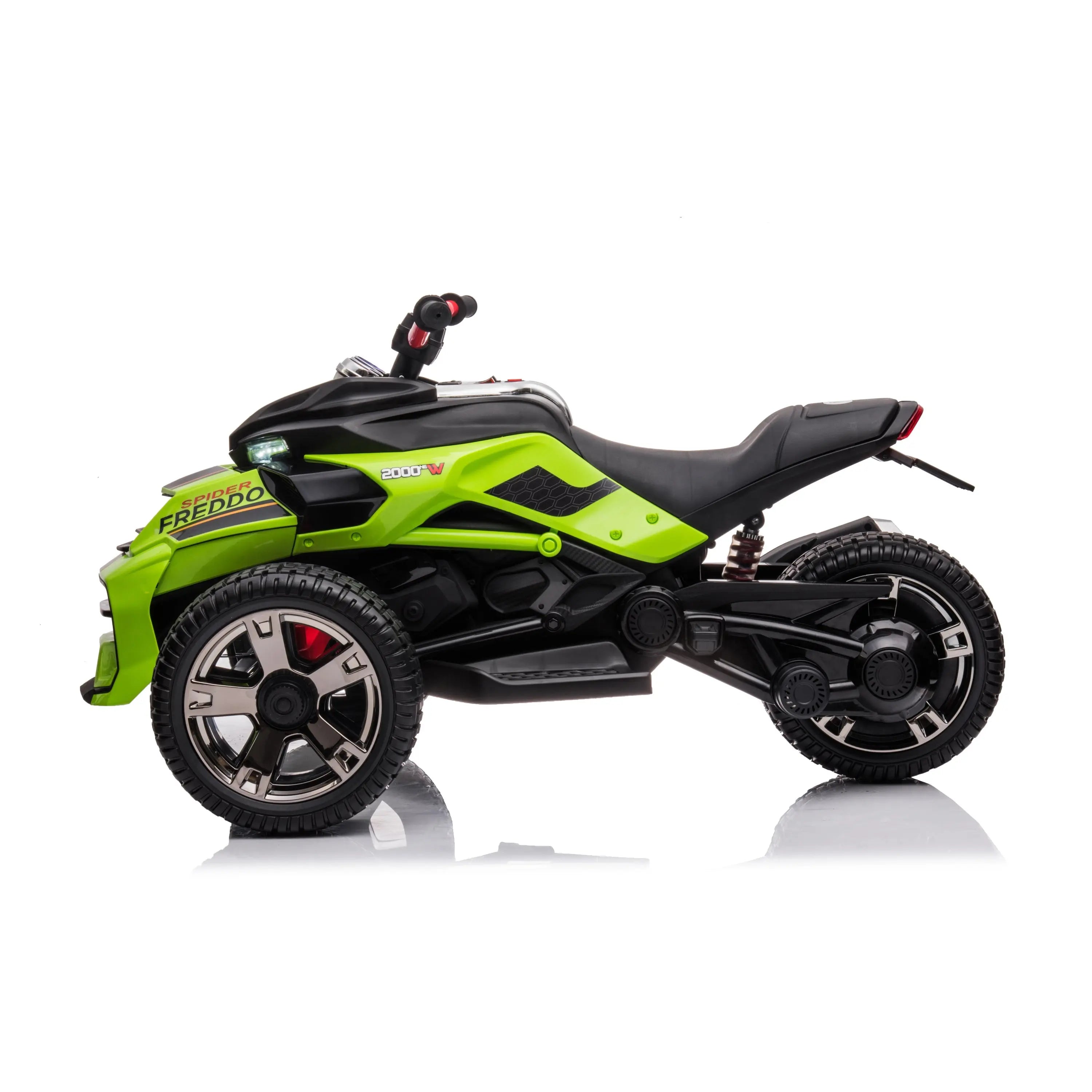 24V Freddo Spider 2 Seater Ride-On 3 Wheel Motorcycle – front view (3) | Freddo Toys Canada