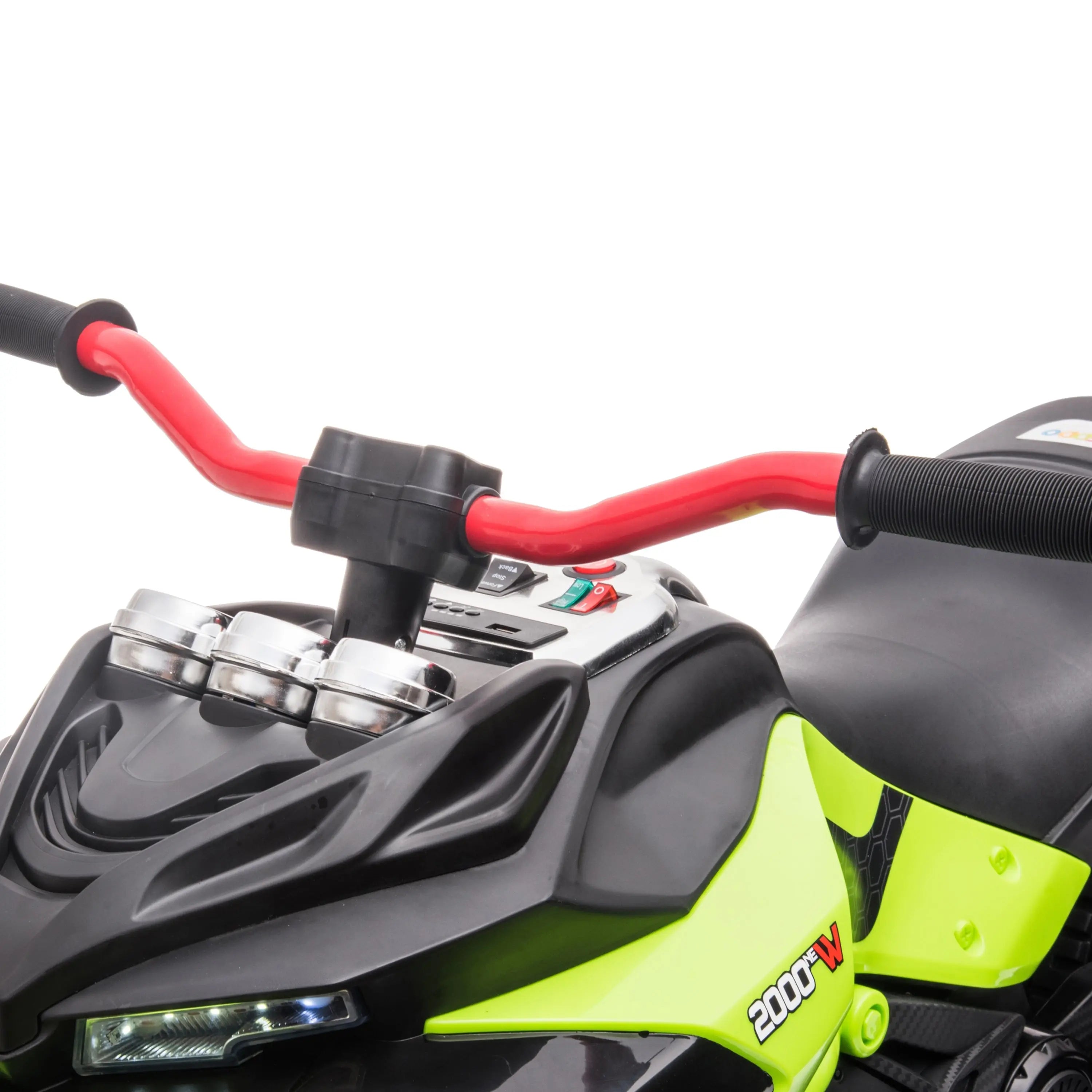 24V Freddo Spider 2 Seater Ride-On 3 Wheel Motorcycle – handlebars and controls (3) | Freddo Toys Canada