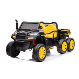 24V 6 Wheeler Freddo Tractor Trailer 2 Seater Ride-on with Dump Cart and Parental Remote – side profile | Freddo Toys Canada