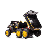 24V 6 Wheeler Freddo Tractor Trailer 2 Seater Ride-on with Dump Cart and Parental Remote – steering wheel and controls (2) | Freddo Toys Canada