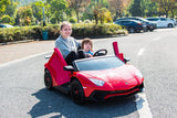 24V Lamborghini Aventador 2 Seater Ride On Car for Kids: Advanced Brushless Motor & Differential for High-Octane Fun – interior detail | Freddo Toys Canada