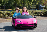 24V Lamborghini Aventador 2 Seater Ride On Car for Kids: Advanced Brushless Motor & Differential for High-Octane Fun – side view | Freddo Toys Canada