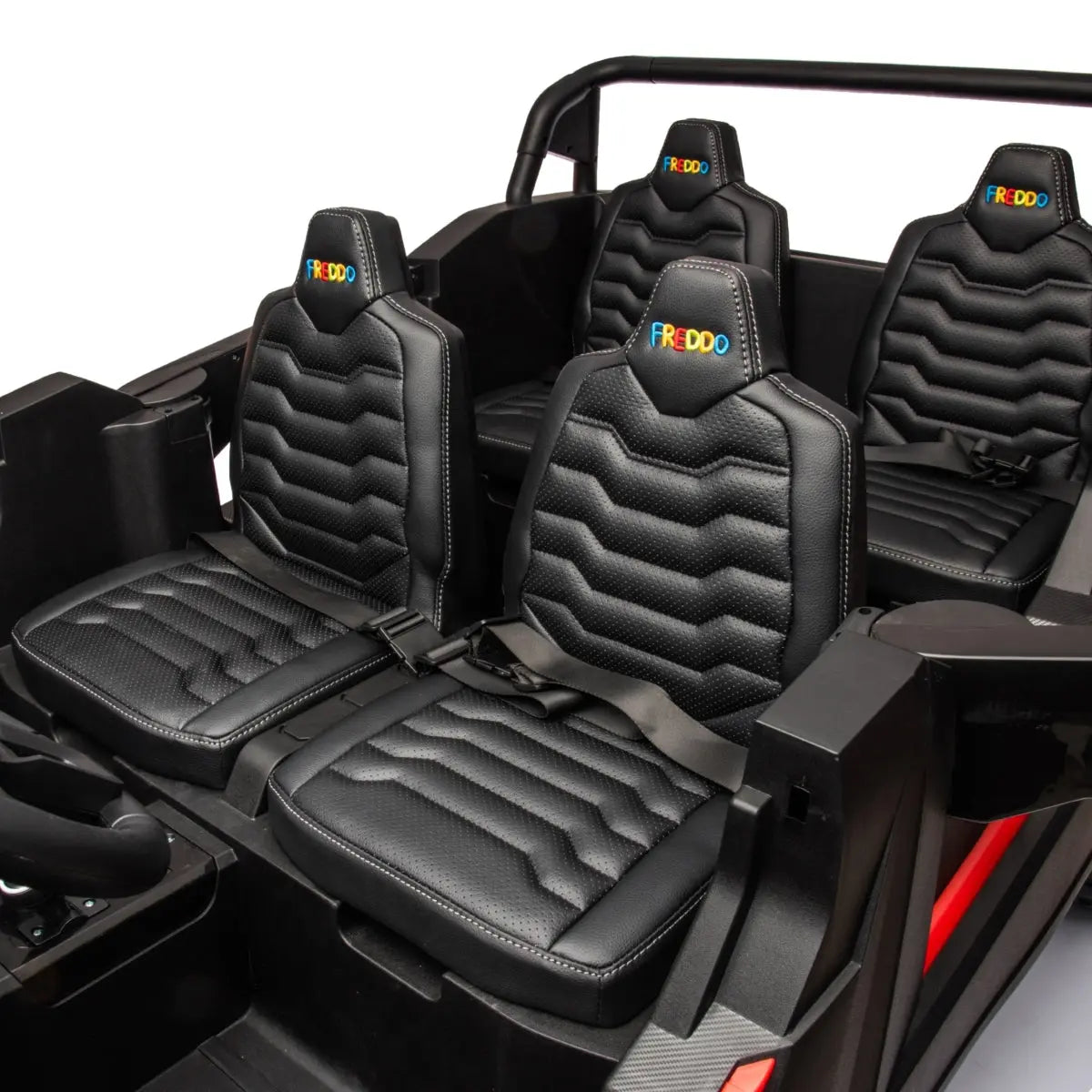 48V Freddo Beast XL: World's Fastest Kids' 4-Seater Dune Buggy with Advanced Brushless Motor & Precision Differential – wheels and suspension detail | Freddo Toys Canada